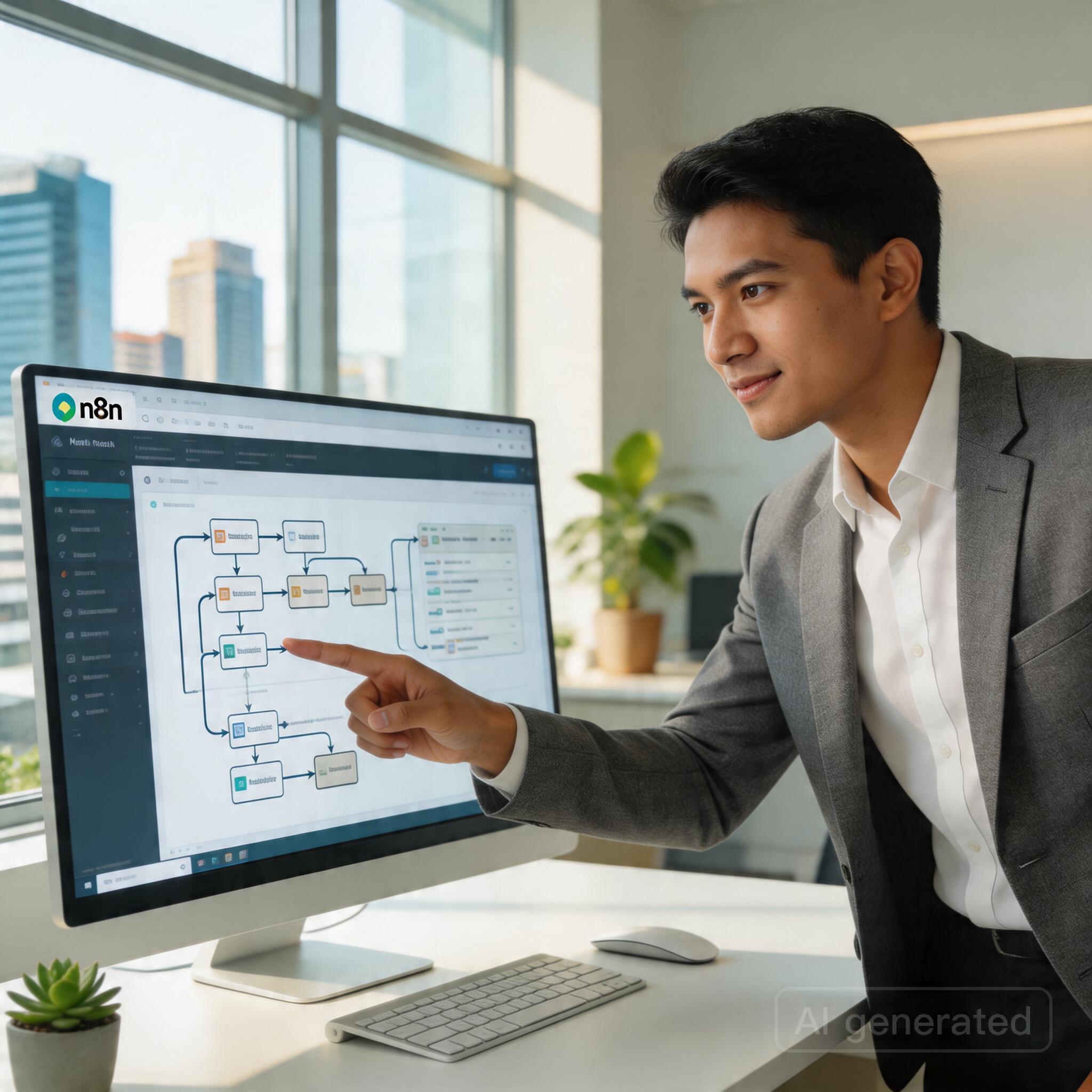 Ilustrasi Arsitektur Workflow N8n Terbaik untuk Auto-Blogging WordPress