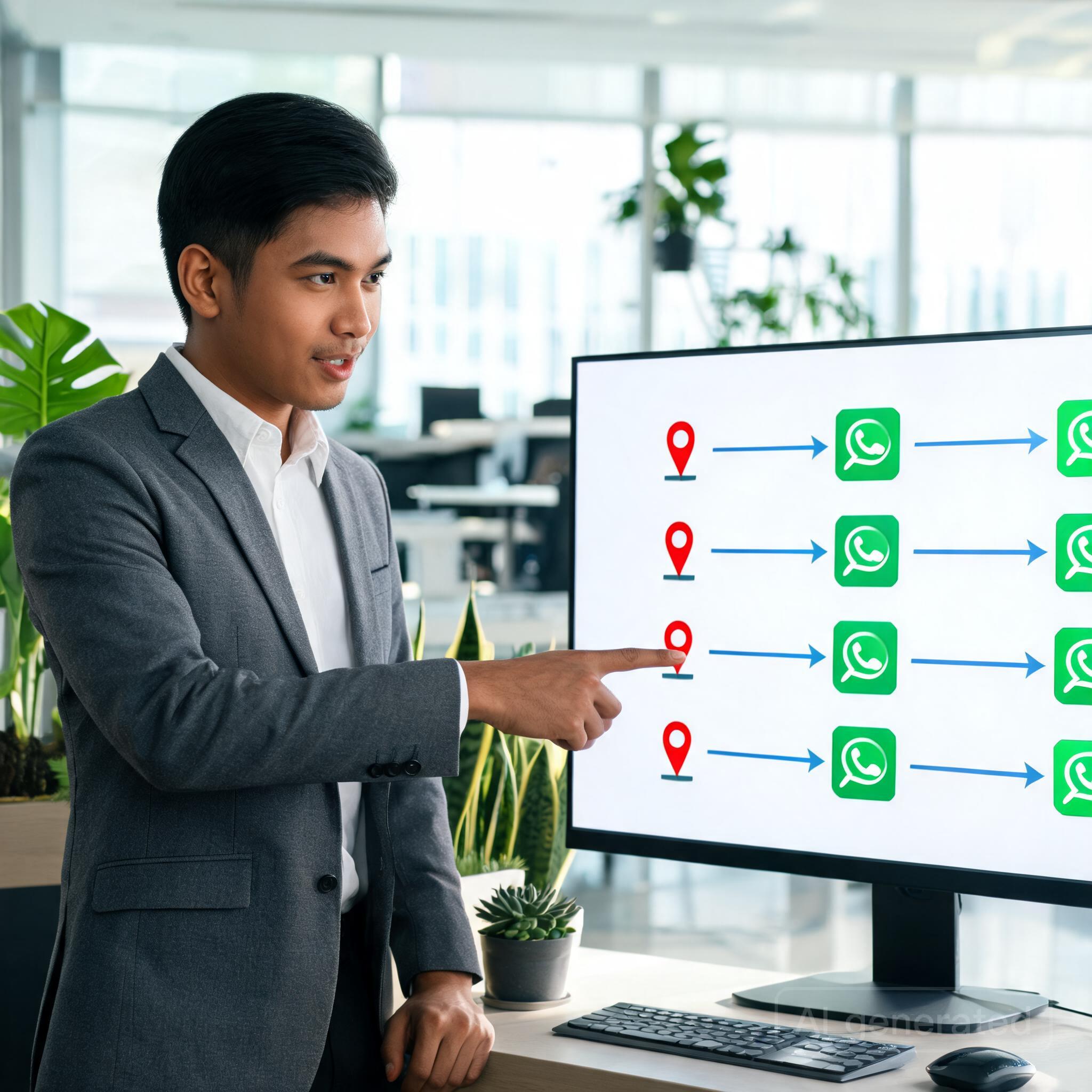 Ilustrasi Tool Scraper Google Maps Otomatis yang Terintegrasi WhatsApp AI